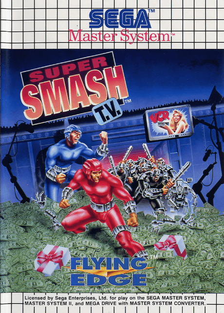 Super Smash TV box art for Sega Master System